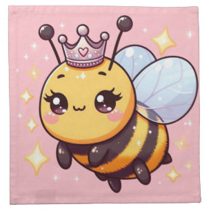Cute Whimsical Cartoon Queen Bee Cloth Napkin