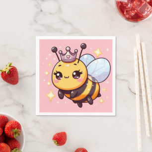 Cute whimsical Cartoon Queen Bee Napkins