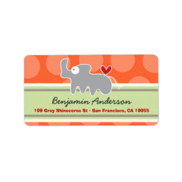 Cute Whimsical Cartoon Rhinoceros Address Labels