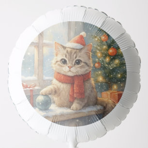 Cute Whimsical Christmas cat Balloon