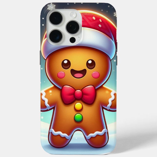 Cute Whimsical Christmas/winter gingerbread man Case-Mate iPhone Case (Back)
