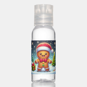 Cute Whimsical Christmas/winter gingerbread man Hand Sanitizer