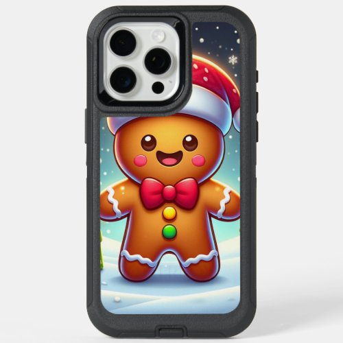 Cute Whimsical Christmaswinter gingerbread man iPhone 15 Pro Max Case