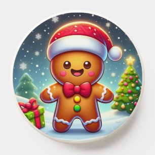 Cute Whimsical Christmas/winter gingerbread man PopSocket