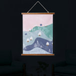 Cute whimsical Christmas winter mountain Hanging Tapestry<br><div class="desc">Cute whimsical Christmas winter mountain</div>
