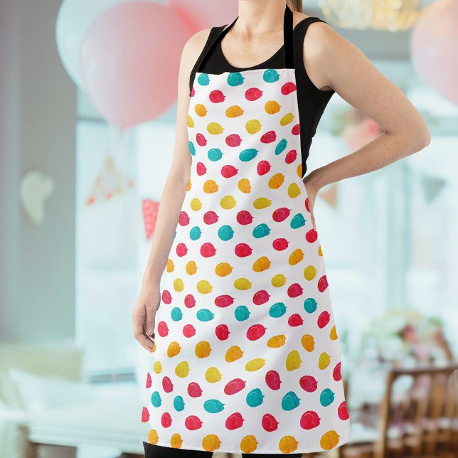 Cute Whimsical Colorful Cats Watercolor Pattern Apron (Creator Uploaded)