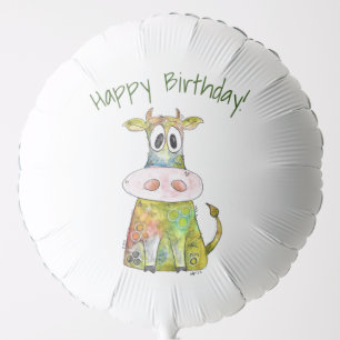 Cute Whimsical Colorful Cow Balloon