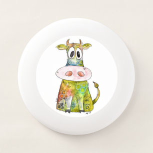 Cute Whimsical Colorful Cow Wham-O Frisbee