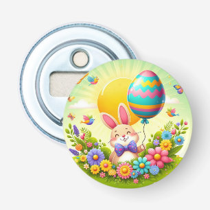 Cute, whimsical & colorful Easter bunny Bottle Opener