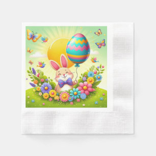 Cute, whimsical & colorful Easter bunny Napkins