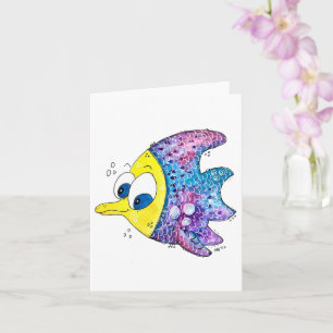 Cute Whimsical Colorful Fish Card