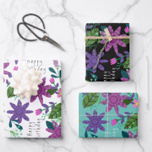 Cute Whimsical Colorful Floral Happy Birthday