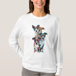 Cute Whimsical Colorful Folk Art Dog T-Shirt
