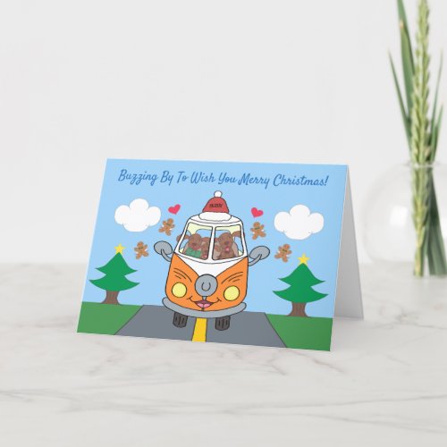 Cute Whimsical Dachshund Gingerbread Christmas  Holiday Card