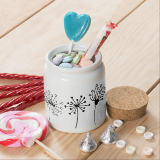 Cute Whimsical Dandelion Doodle Pattern Candy Jar