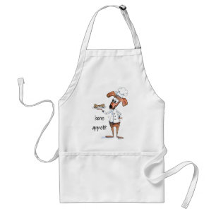 Cute Whimsical Dog Chef Adult Apron