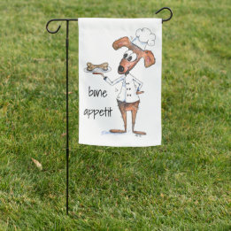 Cute Whimsical Dog Chef Garden Flag
