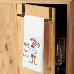 Cute Whimsical Dog Chef Kitchen Towel