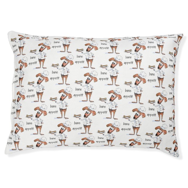 Cute Whimsical Dog Chef Pet Bed (Front)
