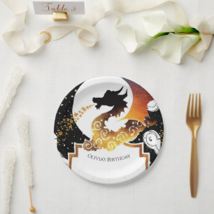 Cute Whimsical Dragon Birthday Paper Plates