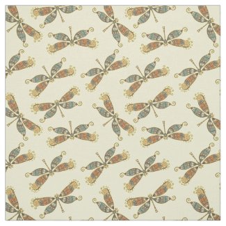 Cute Whimsical Dragonfly Printed Fabric