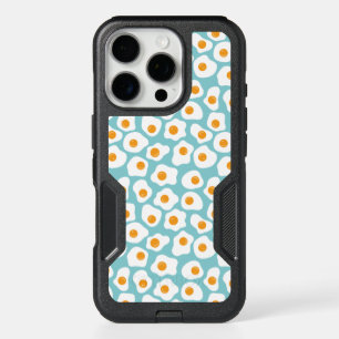 Cute Whimsical Egg Yolk Pattern in Teal Blue iPhone 16 Pro Case