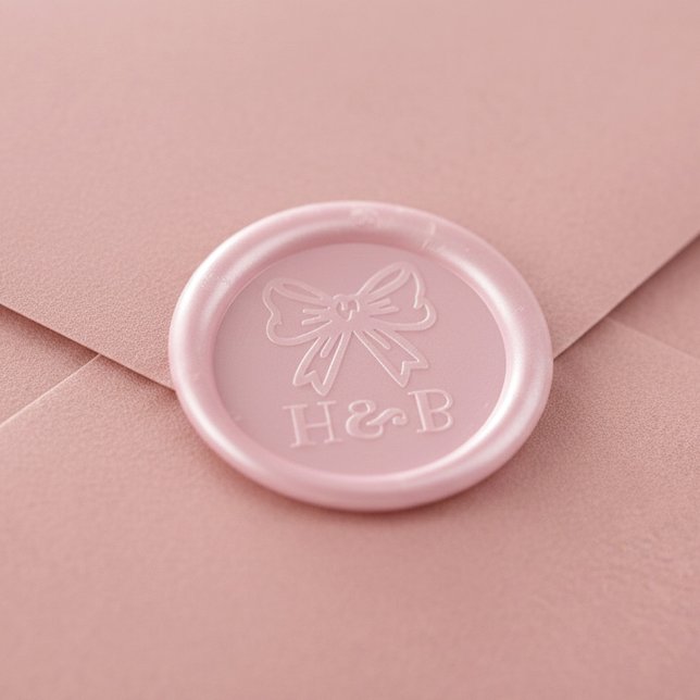 Cute Whimsical Elegant Hand Drawn Chic Bow Wax Seal Stamp (Bow Wax Seal)
