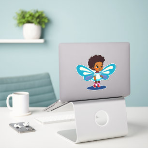 Cute whimsical fairy cartoon sticker