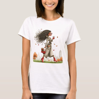 CUTE WHIMSICAL FALL THEMED GIRL T-Shirt