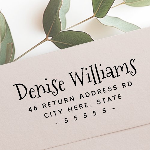 Cute whimsical family name custom return address self_inking stamp