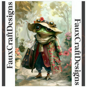 Cute Whimsical Fantasy Frog Decoupage Left 125 Tissue Paper