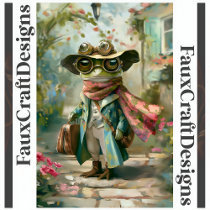 Cute Whimsical Fantasy Frog Decoupage Left 126 Tissue Paper