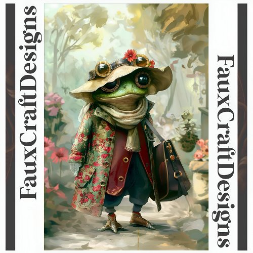 Cute Whimsical Fantasy Frog Decoupage Right 125 Tissue Paper