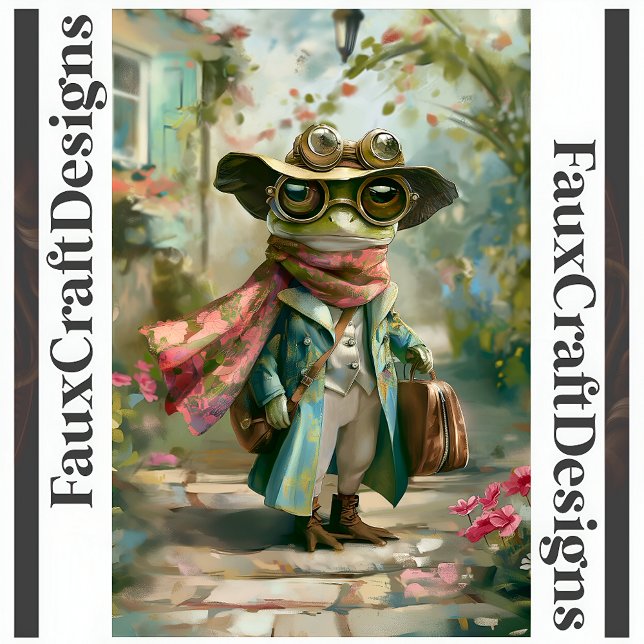 Cute Whimsical Fantasy Frog Decoupage Right 126 Tissue Paper (Creator Uploaded)