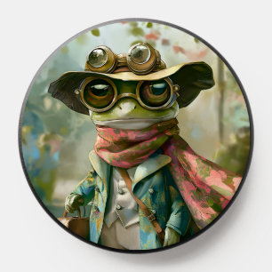 Cute Whimsical Fantasy Steampunk Frog Left 126 PopSocket