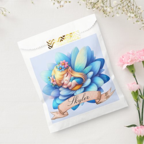 Cute Whimsical Floral Sweet Dreams Sleeping Fairy Favor Bag