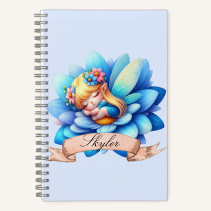 Cute Whimsical Floral Sweet Dreams Sleeping Fairy Notebook
