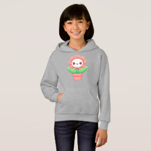 Cute, whimsical flower in pot hoodie