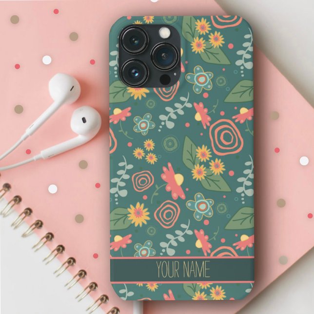 Cute Whimsical Flowers Green Name Inspirivity  Case-Mate iPhone Case (Creator Uploaded)
