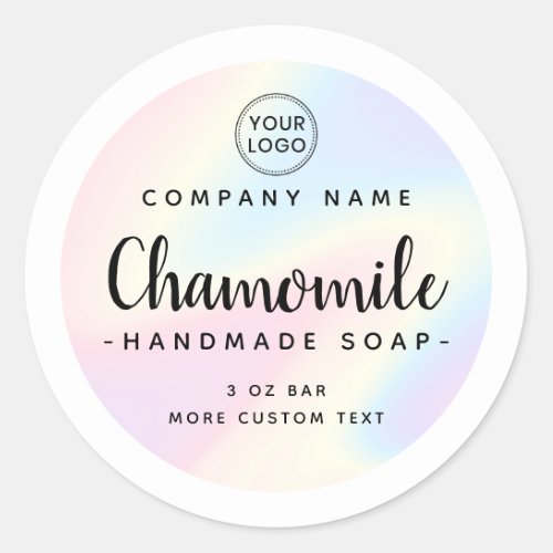 Cute whimsical font pastel rainbow product label