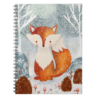 Cute Whimsical Fox in Forest Notebook