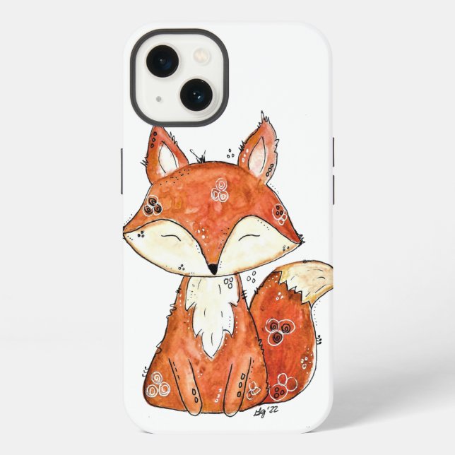 Cute Whimsical Fox Iphone Case (Back)
