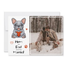 Cute Whimsical French Bulldog Wedding Photo