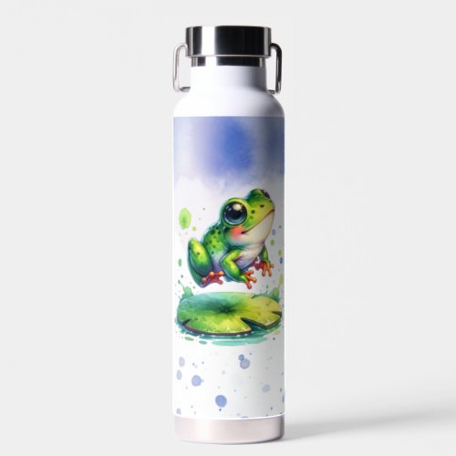 Cute Whimsical Frog  Funny Toad Pun Water Bottle