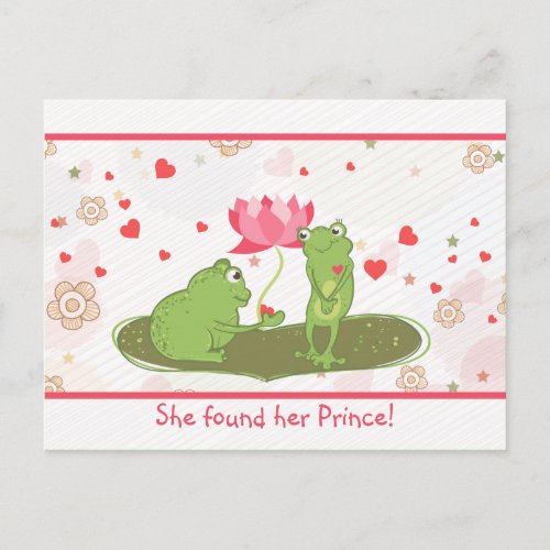 Cute Whimsical Frogs Hearts Save The Date Announcement Postcard
