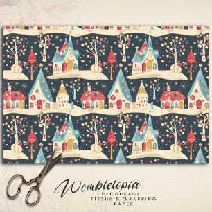 Cute Whimsical Fun & Festive Christmas Village Tissue Paper