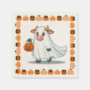 Cute, whimsical, ghost cow napkins