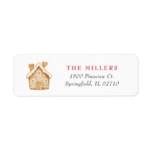 Cute Whimsical Gingerbread house Holiday Label