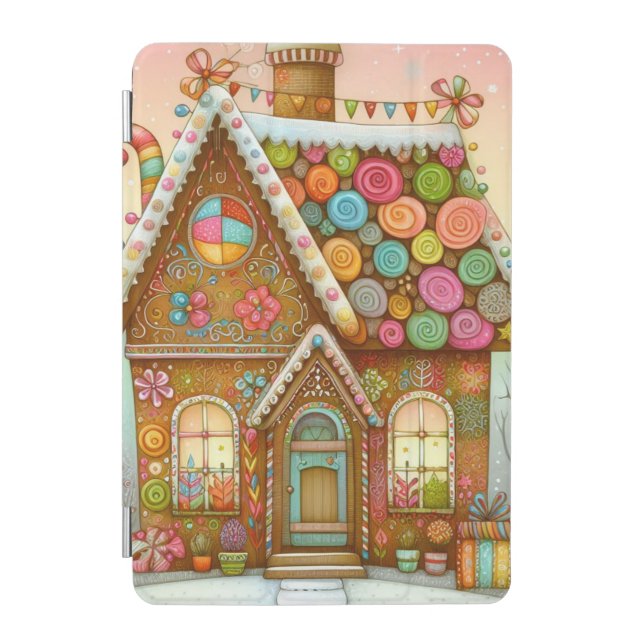 Cute, whimsical gingerbread house iPad mini cover (Front)