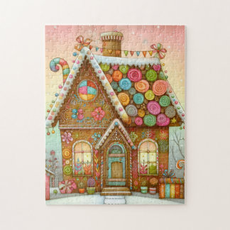 Cute, whimsical gingerbread house jigsaw puzzle